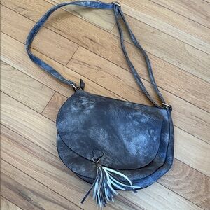 Elegant Charcoal Crossbody Bag with Tassel